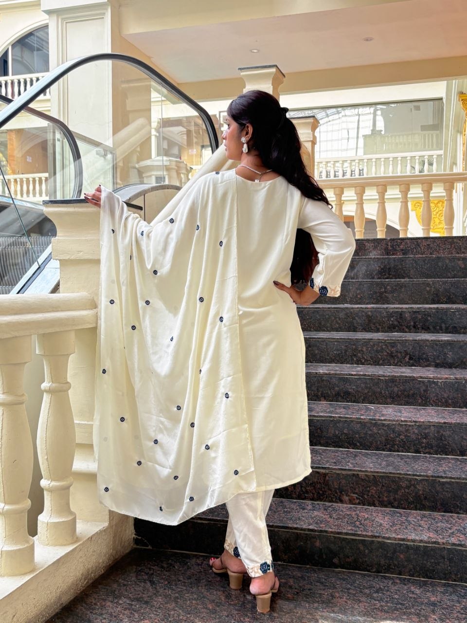 Featuring beautiful Heavy Suit Set which is beautifully decorated Embroidered. It is paired with matching pants with duppata with Embroidery.Complet Lining with Beautiful work in duppata