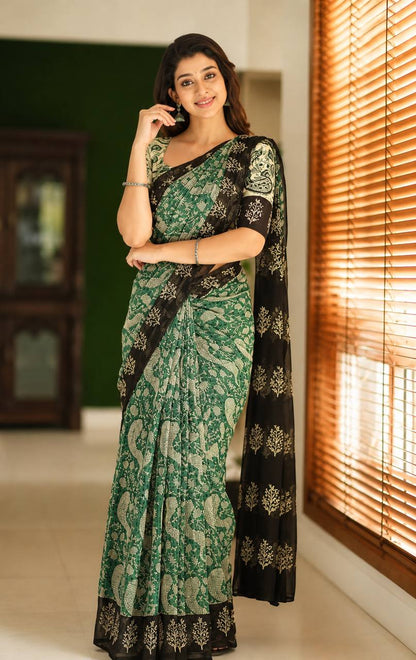 New Exclusive Design Introducing Beautiful, Elegance Design In Full Body And Rich Pallu + Border Type Of Digital Printed Saree