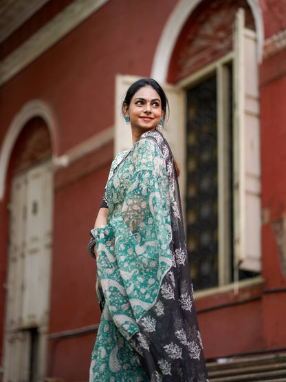 New Exclusive Design Introducing Beautiful, Elegance Design In Full Body And Rich Pallu + Border Type Of Digital Printed Saree