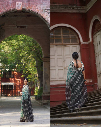 New Exclusive Design Introducing Beautiful, Elegance Design In Full Body And Rich Pallu + Border Type Of Digital Printed Saree