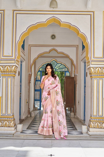 kota crishtal Heavy zecard bodar with Embroidery thread Work saree