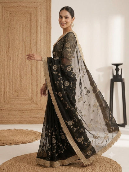 new launching c pallu birts embroidery work with ready made lace border
