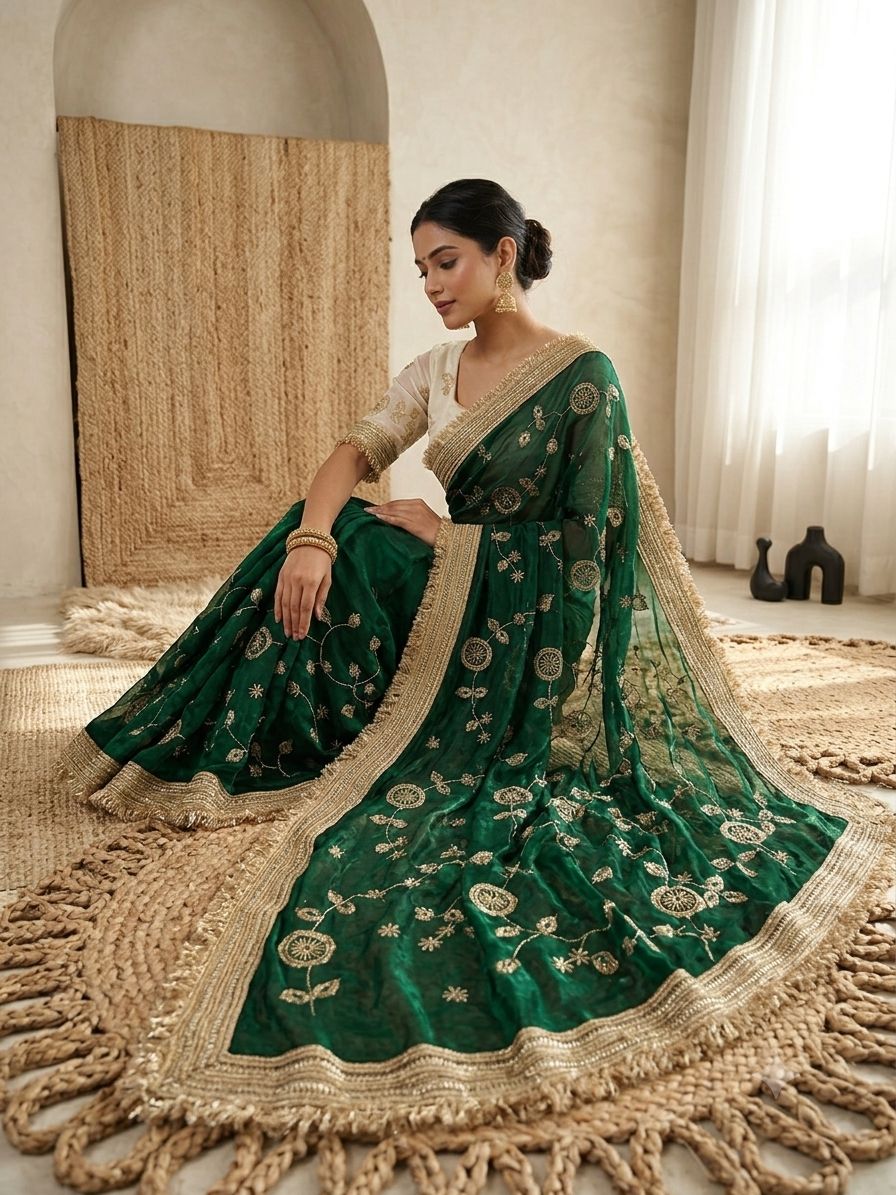 new launching c pallu birts embroidery work with ready made lace border