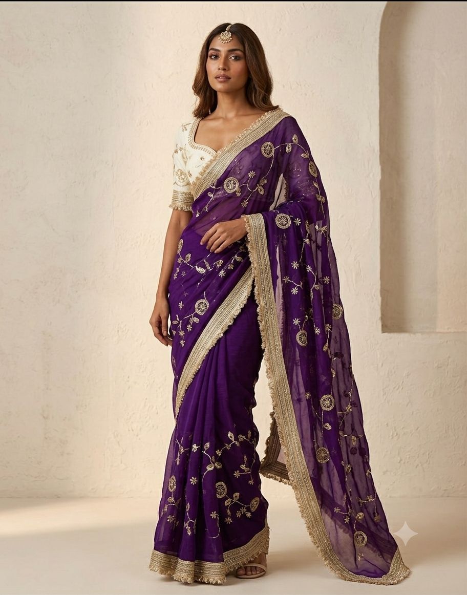 new launching c pallu birts embroidery work with ready made lace border