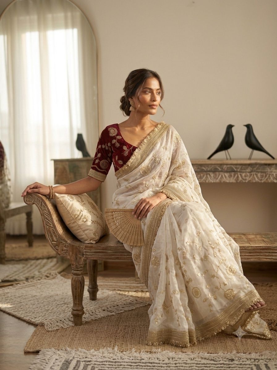 new launching c pallu birts embroidery work with ready made lace border
