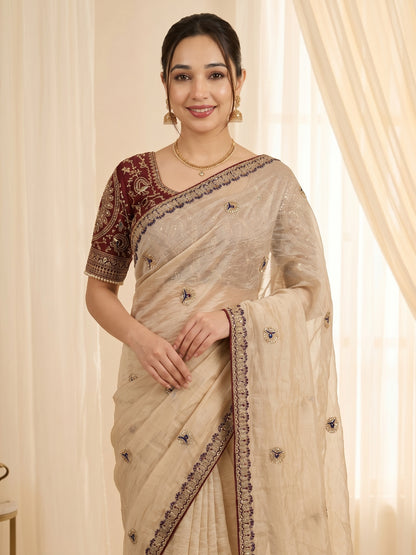 new launching ajarakh print with real mirror work and pallu fancy real diamond latkan attched and whole sarees piping   *Blouse :Running fabric with printed and mirror attched  Length:-5.50 MTR sarees and 0.90mtr