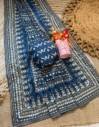 vayara sarees launch Royal Navy Blue Jacquard Saree