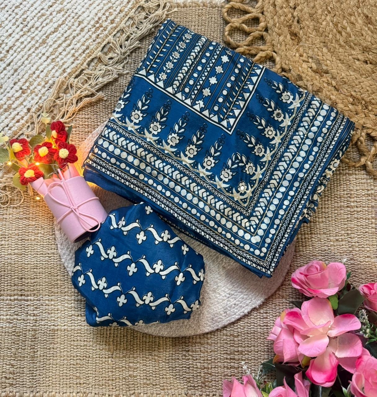 vayara sarees launch Royal Navy Blue Jacquard Saree