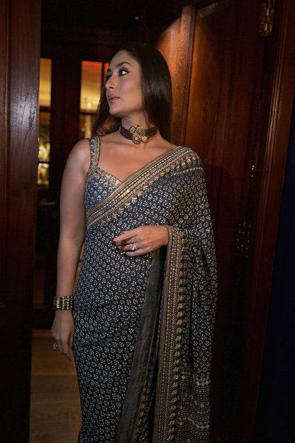 vayara sarees launch Royal Navy Blue Jacquard Saree
